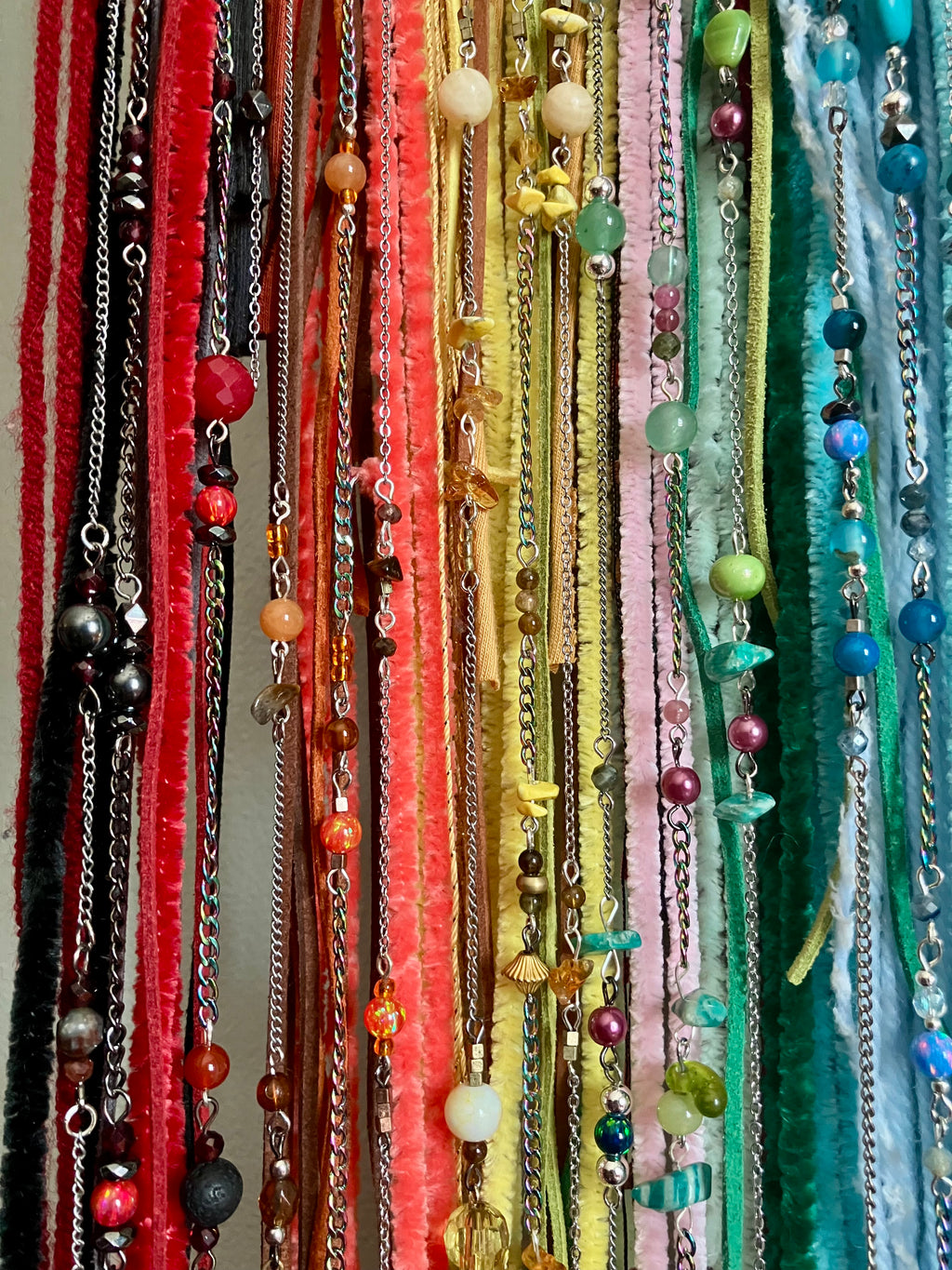 Crystal Beaded Fringe Antler Wall Hanging- Evil Eye Protection- Chakras or LGBTQ Pride