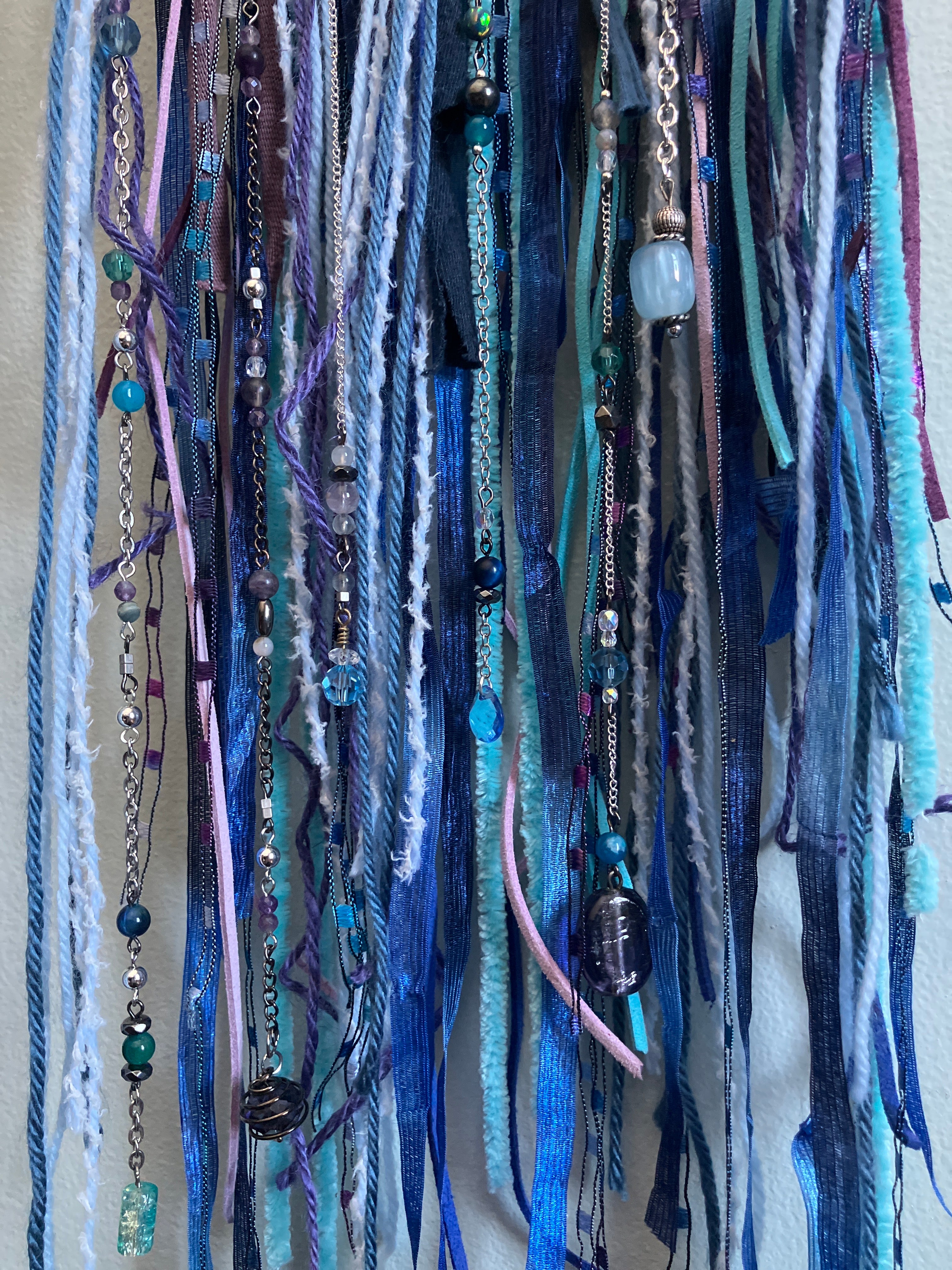 Handmade Throat/Third Eye Chakra Beaded Charm Fringe Antler Dreamcatcher Wall Hanging- Lucid Dreams